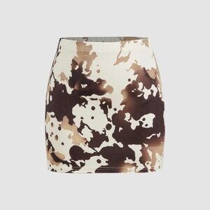 Cow print mini skirt